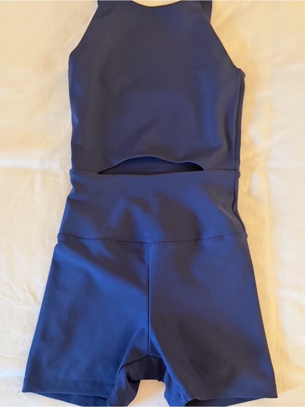 Year of Ours Navy Blue Cutout One-Piece Romper